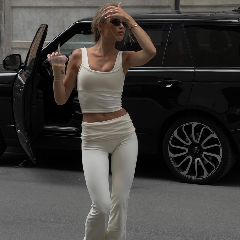 Saski Fold Over Yoga Pants and Cropped Cami